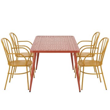 Flamant Tuinset Marian Terracotta Okergeel - Nieuw in, Tuin en Terras, Tuinsets en Loungesets, Ophalen of Verzenden, Nieuw, Aluminium