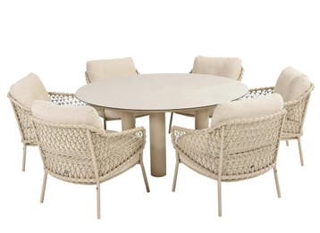 4 Seasons Outdoor Sardinia low dining tuinset latte met, Ophalen of Verzenden, Nieuw