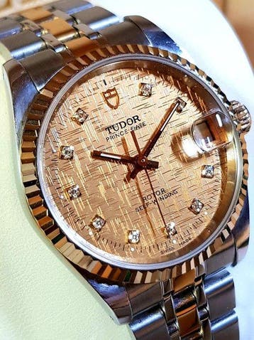Tudor - Prince Date - GOLD DIAMOND LINEN DIAL - Zonder