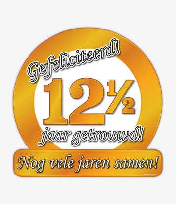 Huldeschild 12,5 Jaar Brons Getrouwd, Hobby en Vrije tijd, Ophalen of Verzenden, Nieuw