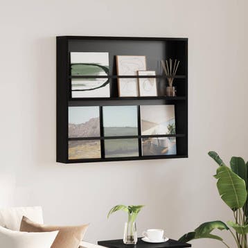 vidaXL Tijdschrift Rek Zwart Eiken 80 x 12 x 70 cm Bewerkt, Verzenden, Nieuw