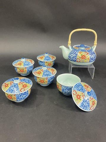 Arita-porselein Kinrai Ko-Imari-stijl theeset (1 theepot
