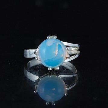 Opaal - Zilver - Ring met amulet