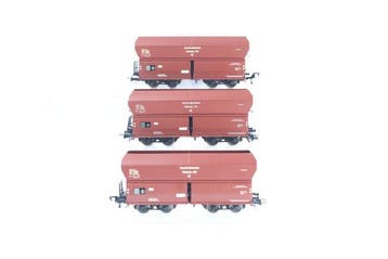 Brawa H0 - 2001 - Modeltrein goederenwagon (3) - 3 delige, Nieuw