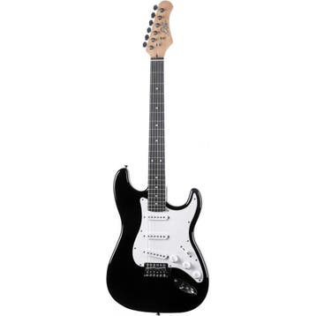 EKO ST100 Tribute ST-Style Elektrische Gitaar Black, Muziek en Instrumenten, Snaarinstrumenten | Gitaren | Elektrisch, Ophalen of Verzenden