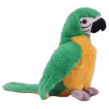 Pia Soft Toys papegaai knuffel - groen/geel - pluche - 24, Verzenden, Nieuw