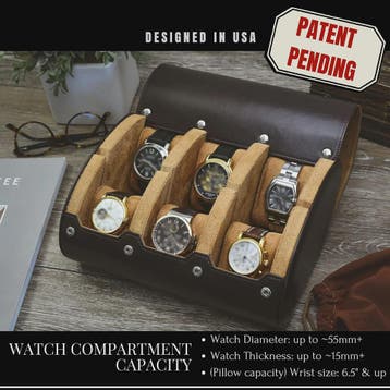 Luxe PU Lederen Horloge Reiskoffer met 6 Vakken - Organiseer, Verzenden, Nieuw