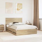 vidaXL Bedframe met lade Sonoma Eiken 160 x 200 cm, Verzenden, Nieuw, Bruin, Hout