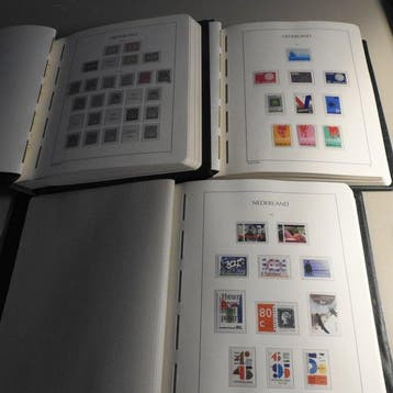 Nederland - 3 Leuchturm albums met veel postfris postzegels, Gestempeld