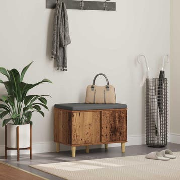 vidaXL Halbank Oudhout 60 x 38 x 46 cm Geïndustrialiseerd, Verzenden, Nieuw