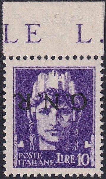 Republikeinse Nationale Garde 1943 - Verona-uitgifte 10 l., Gestempeld