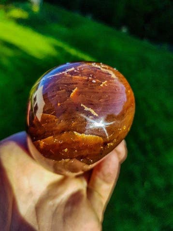 Amber - Barnsteen - Gold Amber HQ Freeform Barnsteen - 7 cm