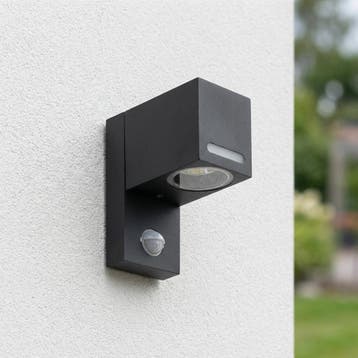 LED Wandlamp vierkant GU10 | met sensor | IP44, Ophalen of Verzenden, Nieuw, Metaal