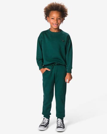 HEMA Takkie kinderjoggingbroek regular fit sweatstof groen, Verzenden, Nieuw