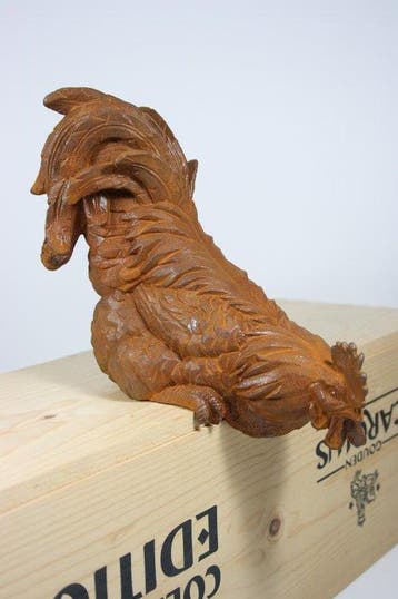 sculptuur, Lifelike Bantam Rooster - 20 cm - Gietijzer