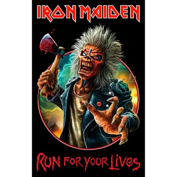 Iron Maiden Run For Your Lives - Textiel Poster off. merch., Verzamelen, Ophalen of Verzenden, Nieuw, Poster, Artwork of Schilderij