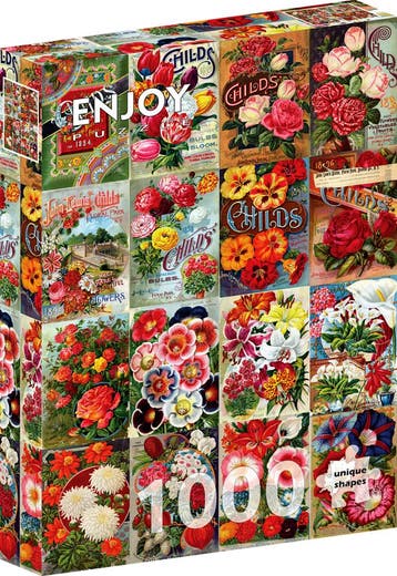 Vintage Flower Seed Catalog Collage Puzzel (1000 stukjes) |, Verzenden, Nieuw