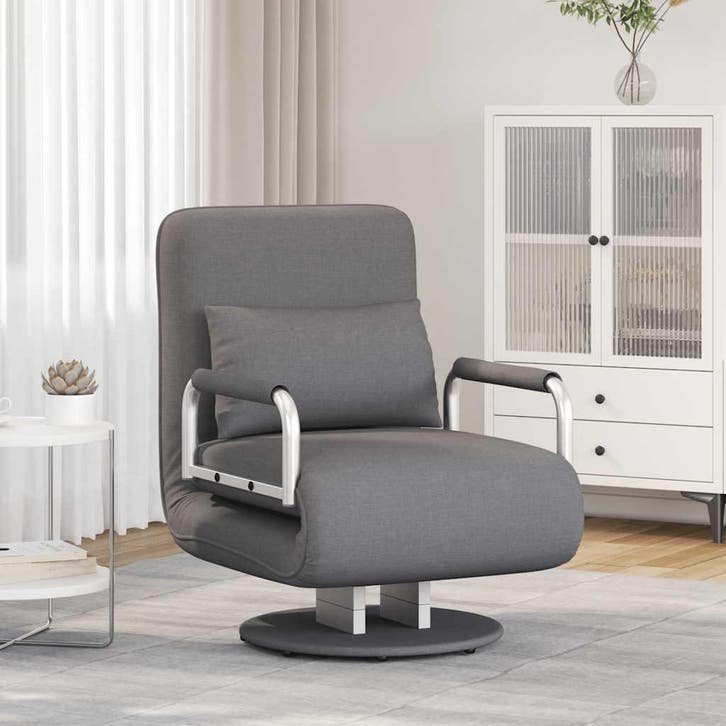vidaXL Draaistoel en slaapbank 60x75x80 cm lichtgrijs, Huis en Inrichting, Fauteuils, Nieuw, Verzenden