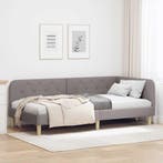 vidaXL Hoekbedframe Taupe 100 x 200 cm Stof, Verzenden, Nieuw, Stof