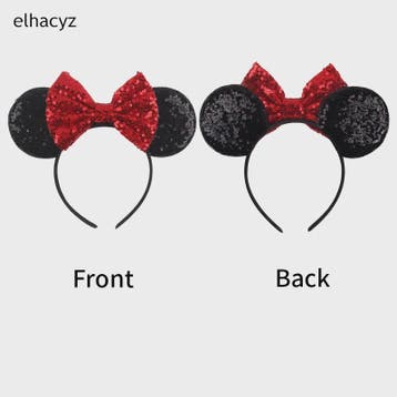 Chique Sequin Mickey Oortjes Diadeem met Strik - Feestelijk, Verzenden, Nieuw