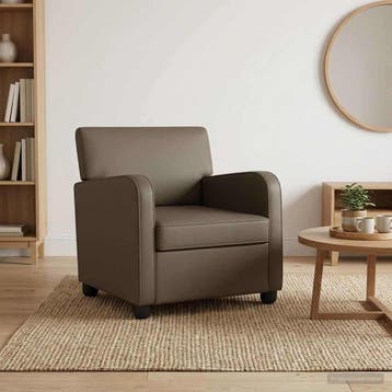 vidaXL Fauteuil Grijs Kunstleer, Huis en Inrichting, Verzenden, Nieuw