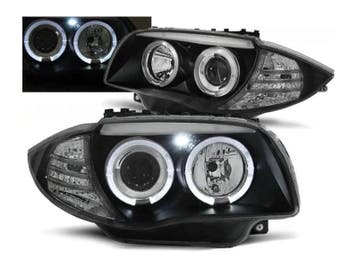 Angel Eyes koplamp units Black geschikt voor BMW 1 E87 – E81, Auto-onderdelen, Verlichting, Verzenden, Nieuw, Universele onderdelen