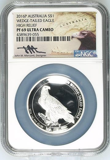 Wedge Tailed Eagle 1 oz 2016 - High Relief NGC PF69UCAM, Verzenden, Losse munt, Zilver