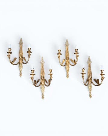 Wandkandelaar (4) - Verguld brons - Quattro Applique