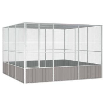 vidaXL Vogelkooi 302,5x324,5x211,5 cm gegalvaniseerd staal, Verzenden, Nieuw