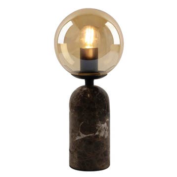 Marmeren tafellamp amber, Alan, met schakelaar, Huis en Inrichting, Lampen | Tafellampen, Ophalen of Verzenden, Nieuw, Glas