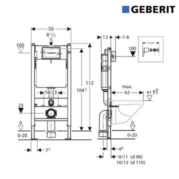 Geberit up100 Toiletset BWS Mudo | Randloos met Zitting |, Ophalen of Verzenden, Nieuw