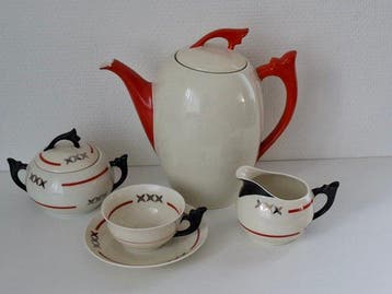 Mitterteich - Koffieservies (5) - Porselein - Art Deco