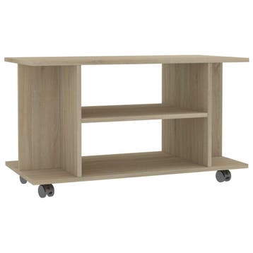 Verrijdbaar tv-meubel sonoma eiken met wieltjes - Retouretje, Huis en Inrichting, Zo goed als nieuw, Minder dan 100 cm, Modern