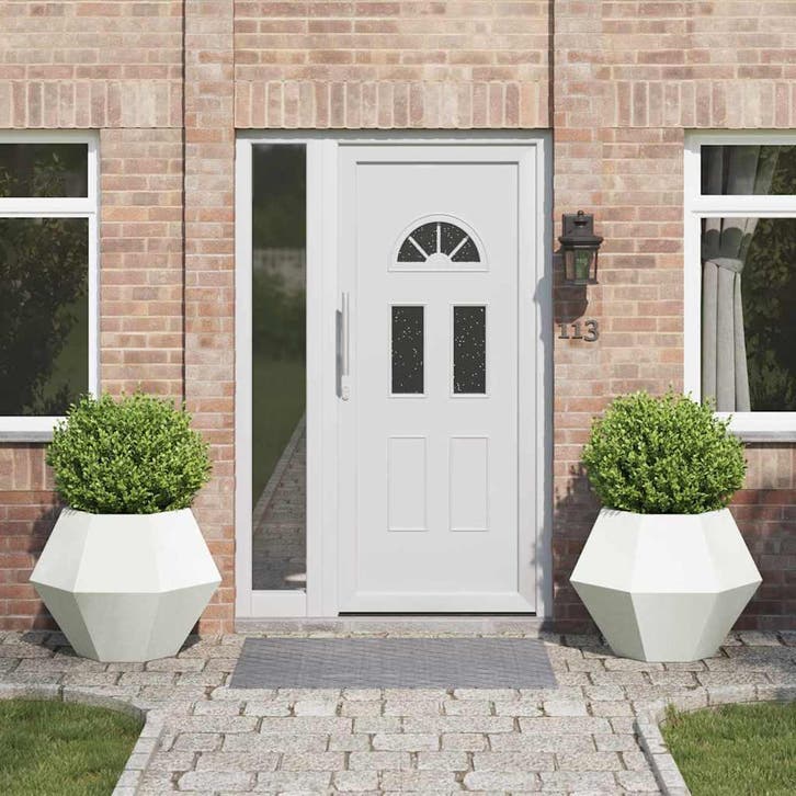 vidaXL Plantenbak 2 st Wit 75 x 75 x 60 cm Staal, Tuin en Terras, Bloembakken en Plantenbakken, 60 tot 100 cm, Nieuw, Metaal, 60 cm of meer