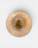 Gold Leaf Pressed Glass Plate Antique Victorian Royal
