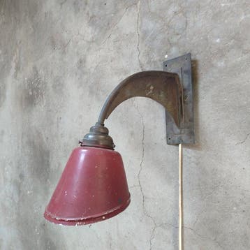 Wandlamp - messing blik, Antiek en Kunst