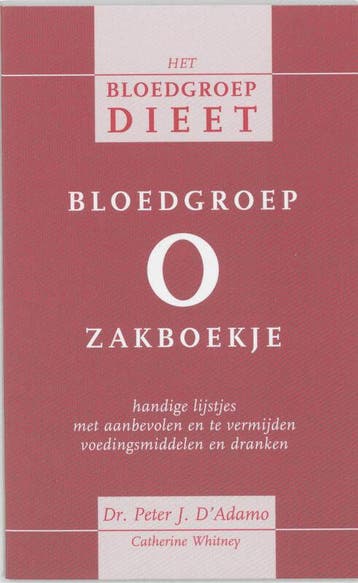 Bloedgroep O zakboekje (Goed), Boeken, Verzenden, Gelezen, P. D'Adamo