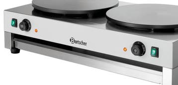 Bartscher Crêpe-bakplaat 2CP400 | 2x Ø40cm | 2x 230V | 860x5, Ophalen of Verzenden, Nieuw in verpakking