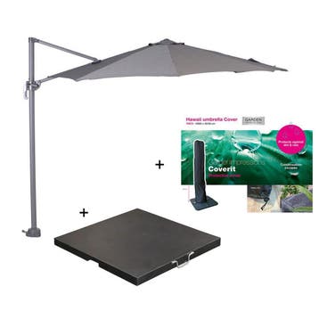 Garden Impressions Hawaii zweefparasol S Ø300 - donker, Verzenden, Nieuw