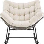 Schommelstoel Tami, gestoffeerd, met stikpatroon - beige, Huis en Inrichting, Stoelen, Verzenden, Nieuw