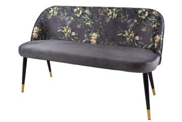 Design bank PRET-A-PORTER grijs fluweel bloemmotief en, Ophalen of Verzenden, Nieuw