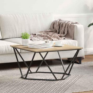 vidaXL Salontafel Sonoma Eiken 80 x 80 x 45 cm, Verzenden, Vierkant, Nieuw, 50 tot 100 cm