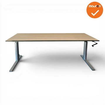 Gispen bureau – Slinger verstelbaar – 140x80 – Zilverg, Werkplek, Ophalen of Verzenden, Gebruikt, Bureau