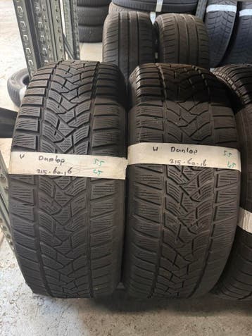 215-60-16 Dunlop Winterbanden 5.5mm Incl Montage 215 60 16, Ophalen, 16 inch, Winterbanden, Band(en)