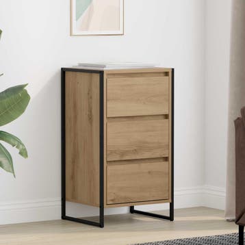 vidaXL Dressoir Artisanaal eiken 43 x 36 x 75,5 cm Bewerkt, Verzenden, Nieuw, Overige houtsoorten, Minder dan 50 cm