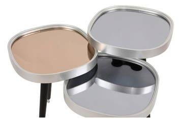 Kate Lent 3-delige salontafelset Zilver/Zwart, Nieuw