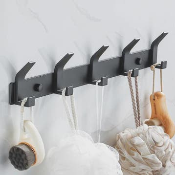 Moderne Aluminium Wandhaken Zwart - Ophangrek voor Handdoeke, Huis en Inrichting, Verzenden, Nieuw