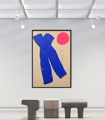 Stefanie Raus - Blue Pink 1863 XXL, Antiek en Kunst