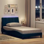 vidaXL Bedframe zonder matras Hanko 100x200 cm stof blauw, 100 cm, Eenpersoons, Nieuw, 200 cm