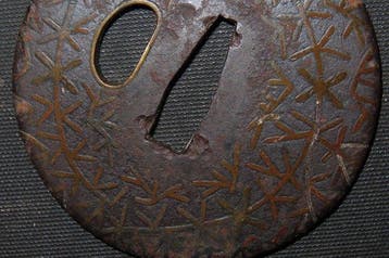 Katana - gesmeed ijzer - C5-925 Heianjyo Tsuba - Japan - Edo, Antiek en Kunst